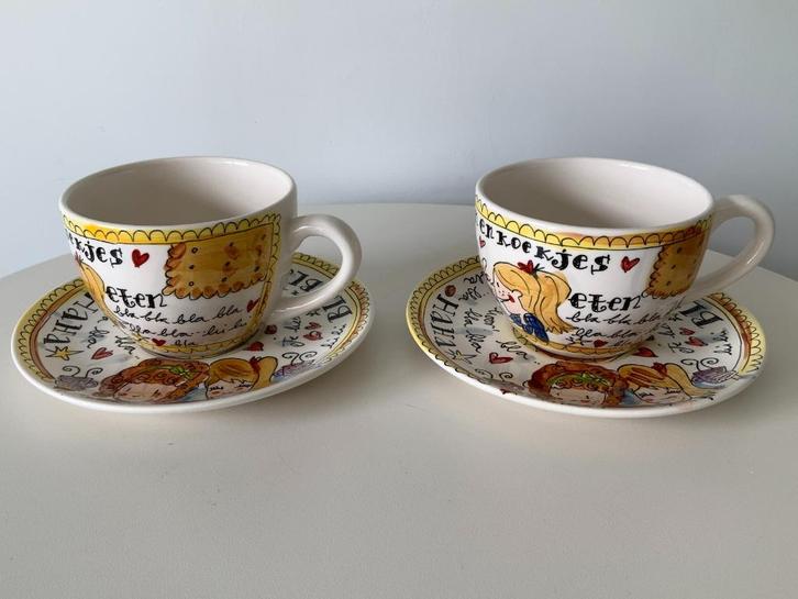 Blond Amsterdam , 2 kop en schotel,, Huis en Inrichting, Keuken | Servies, Nieuw, Kop(pen) en/of Schotel(s), Blond Amsterdam, Aardewerk