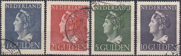 Nederland- 1940-1947- Wilhelmina - NVPH-346 t/m 349 - G, Postzegels en Munten, Postzegels | Nederland, Gestempeld, T/m 1940, Verzenden