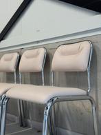 Set van 3 Chromen Vintage Retro Stoelen, Ophalen, Overige materialen, Drie, Wit