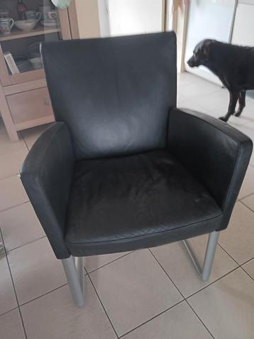 Luxe lederen eetkamerstoelen 3 stuks beschikbaar voor biedingen