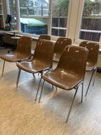 7 retro stoelen, Ophalen, Kunststof, Gebruikt, Bruin