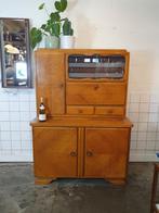 Vintage buffet kast jaren 30 40 met vitrine, 25 tot 50 cm, Ophalen of Verzenden