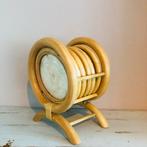 Vintage rotan capiz onderzetters, Huis en Inrichting, Woonaccessoires | Onderzetters, *, Glas of Kopje, Verzenden, *