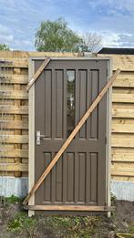 Retro buitendeur hardhout, Doe-het-zelf en Verbouw, 80 tot 100 cm, Gebruikt, Ophalen of Verzenden, Hout