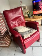 Rood leren stoel, Ophalen, Gebruikt, 50 tot 75 cm, Leer