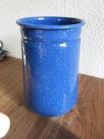 emaille pot, lepelpot, vaas blauw, Huis en Inrichting, Keuken | Servies, Ophalen of Verzenden, Gebruikt, Overige materialen, Overige stijlen