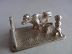 Miniatuur zilver AO30 boer + koe zilveren miniaturen, Ophalen of Verzenden, Zilver