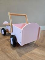 Houten loop bakfiets, Kinderen en Baby's, Speelgoed | Buiten | Voertuigen en Loopfietsen, Ophalen, Zo goed als nieuw, Loopfiets