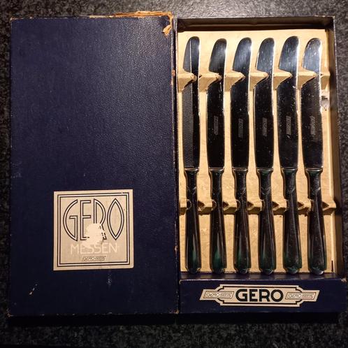 6 Dinermessen Gero Zilmeta 573 in originele doos., Huis en Inrichting, Keuken | Bestek, Zo goed als nieuw, Rvs of Chroom, Ophalen of Verzenden