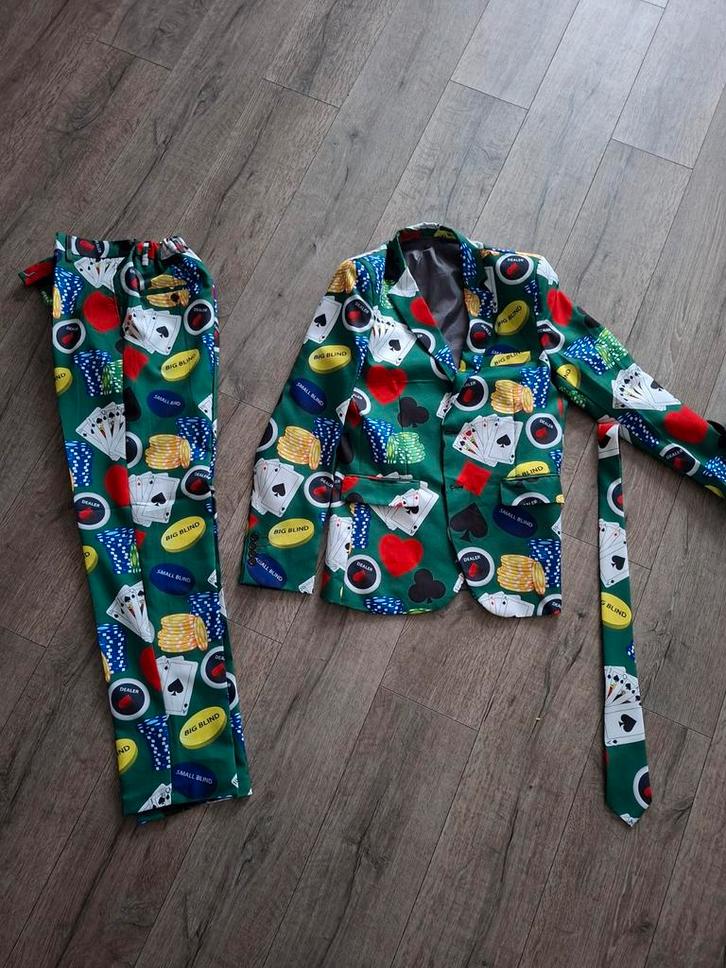 Poker kostuum - uniek en opvallend!, Kleding | Heren, Carnavalskleding en Feestkleding, Zo goed als nieuw, Kleding, Overige thema's