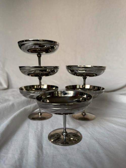 Vintage Franse RVS ijscoupes Le Grün du Vert | bistrostijl, Huis en Inrichting, Keuken | Servies, Overige typen, Overige stijlen