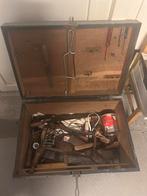 Antieke gereedschapskist met o.a. stanley schaaf, Antiek en Kunst, Antiek | Gereedschap en Instrumenten, Ophalen