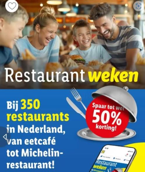Lidl Restaurantweken: tot 50% korting op restaurant (codes), Verzamelen, Supermarktacties, Lidl, Ophalen of Verzenden