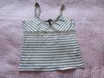 H&M ZGAN beige / wit gestreepte top / shirt L, Kleding | Dames, H&M, Wit, Maat 42/44 (L), Ophalen of Verzenden