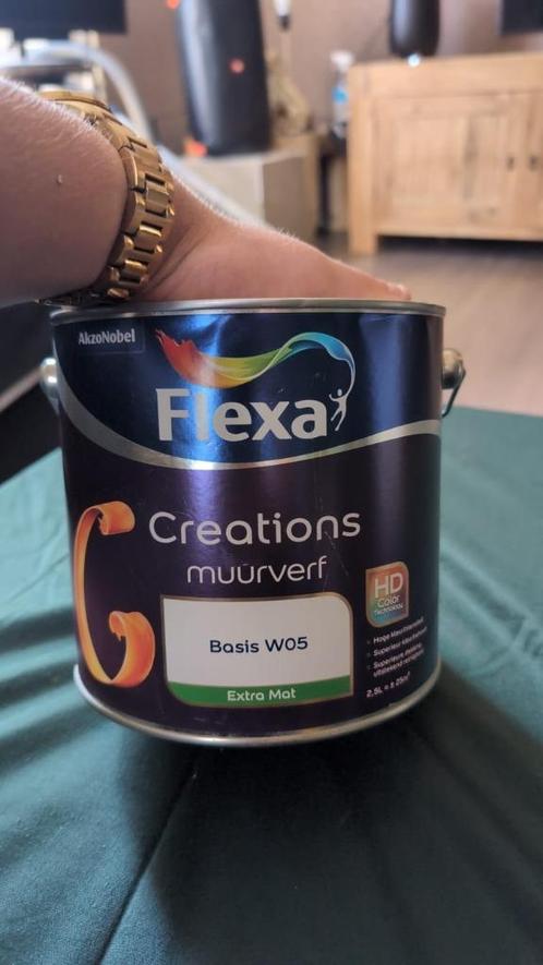 Flexa Creations Muurverf Basis W05 Extra Mat – 2,5L – Ongeop, Doe-het-zelf en Verbouw, Verf, Beits en Lak, Nieuw, Verf, Minder dan 5 liter