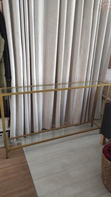 Wandtafel / consoletafel / haltafel | metaal & glas | goud beschikbaar voor biedingen