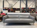 Leolux Patachou bank 3 zits Grijs leer stof Design, Driepersoons, Leer, Ophalen of Verzenden, Rechte bank