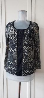 Gerry Weber top zwart-beige maat 38 zgan, Kleding | Dames, Tops, Maat 38/40 (M), Zwart, Ophalen of Verzenden, Zo goed als nieuw