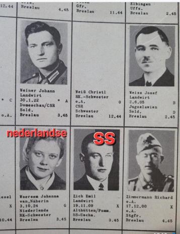 Deutsches Rotes Kreuz Vermisstenbildliste Sanitäters ook SS  beschikbaar voor biedingen