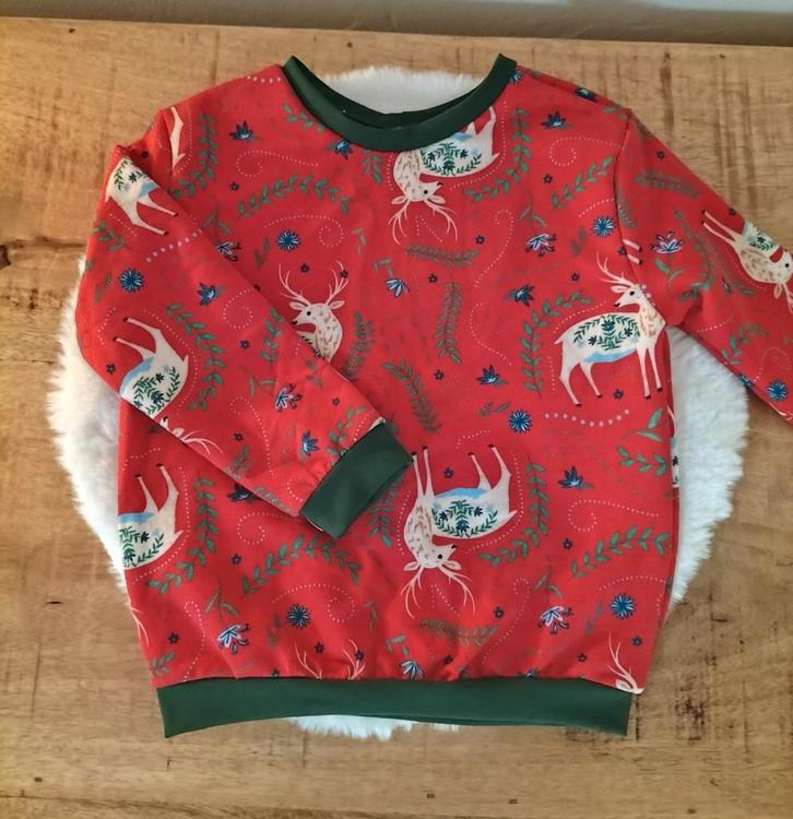 Nieuw handgemaakt • Longsleeve Kerst • 74/80, Kinderen en Baby's, Kinderkleding | Maat 104, Nieuw, Meisje, Shirt of Longsleeve
