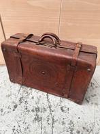 Antieke Leren Reiskoffer, Antiek en Kunst, Curiosa en Brocante, Ophalen of Verzenden