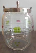 Art Deco glazen koekjespot metalen hengsel ca. 1925, Antiek en Kunst, Ophalen of Verzenden