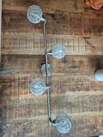 Staal kleurige lamp met 4 draadkapjes, Ophalen of Verzenden, Gebruikt, Metaal, Modern