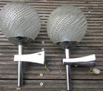 Wandlamp chroom bol glas set vintage lamp space age badkamer, Huis en Inrichting, Lampen | Wandlampen, Ophalen, Glas