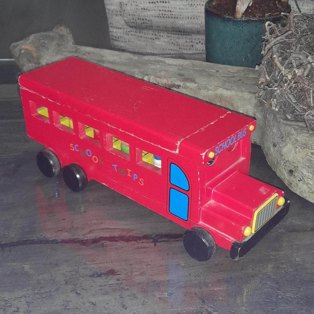 Small foot houten schoolbus met figuurtjes, Ophalen of Verzenden, Gebruikt
