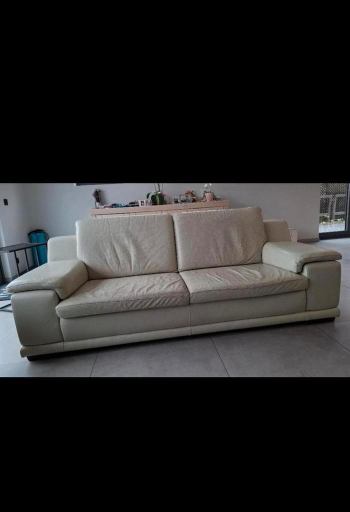 Lederen salon – 2,5-zit + 3-zit | Direct beschikbaar, Huis en Inrichting, Fauteuils, Gebruikt, 75 tot 100 cm, Ophalen