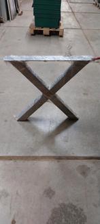 x tafelpoot staal grijs, Huis en Inrichting, Tafelonderdelen, Ophalen, Tafelpoot, 50 tot 100 cm, Vierkant