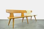 Vintage Deense massief houten bank, Jacob K. Brandt, 60s, Gebruikt, Minder dan 75 cm, 150 tot 200 cm, Driepersoons