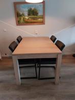 Massief houten uitschuifbare eettafel 4-8 personen, Huis en Inrichting, Tafels | Eettafels, Ophalen, Gebruikt, 100 tot 150 cm