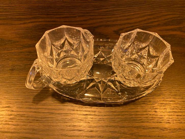 Kristallen Melkkan en Suikerpot Set, Antiek en Kunst, Antiek | Glas en Kristal, Ophalen