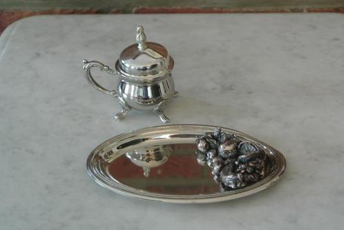 3-delig Franse Silver Plate Setje.Plateau/Zoetstof-potje, Antiek en Kunst, Antiek | Goud en Zilver, Ophalen of Verzenden