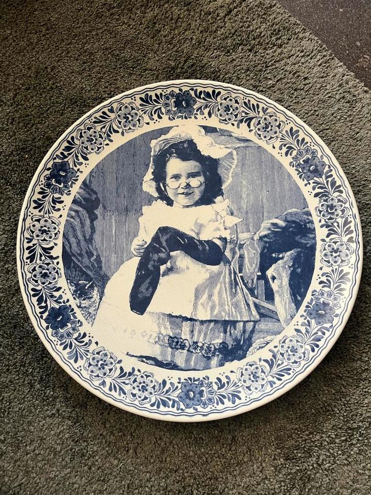 Delfts Blauw Bord Wilhelmina - Nr: 037g, Antiek en Kunst, Antiek | Wandborden en Tegels, Ophalen of Verzenden