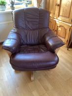 D.rode leren fauteul spotgoedkoop, Huis en Inrichting, Fauteuils, Ophalen, Zo goed als nieuw, 75 tot 100 cm