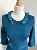 King Louie maat L blauwe glitter jurk 2728, Blauw, Maat 42/44 (L), Ophalen of Verzenden, Zo goed als nieuw