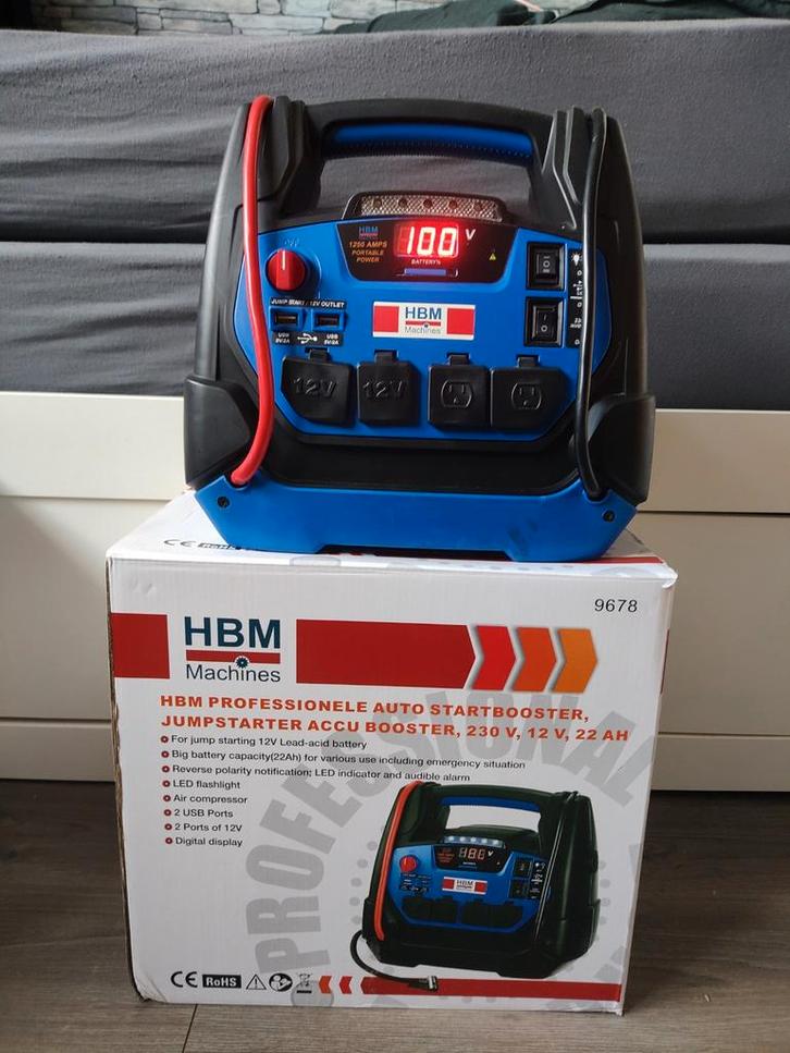 HBM Jumpstarter met doos, Auto diversen, Jumpstarters, Zo goed als nieuw, Ophalen of Verzenden