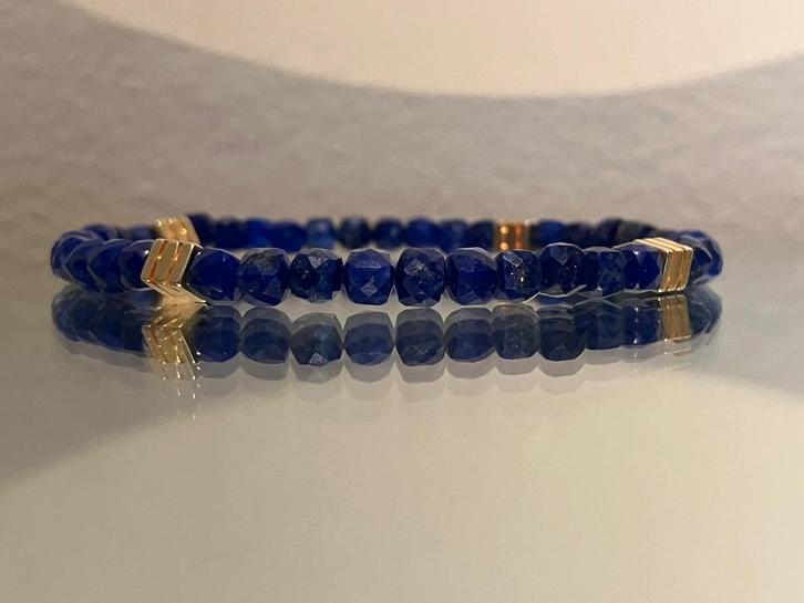 Edelsteen armband met lapis lazuli, Sieraden, Tassen en Uiterlijk, Edelstenen, Nieuw, Verzenden