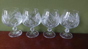 4 Kristallen Crystal brandy cognac glazen beschikbaar voor biedingen