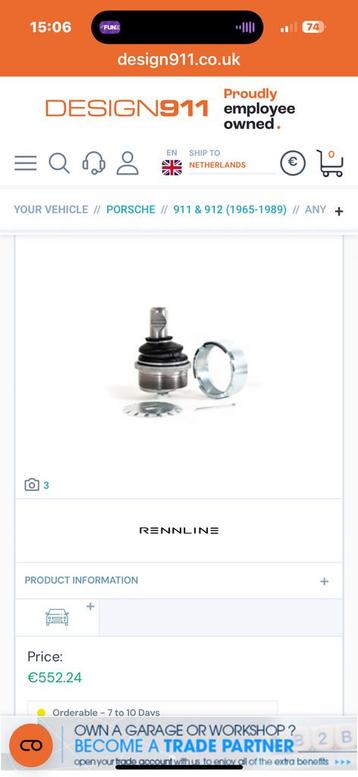 Rennline 911 912 914 late model beschikbaar voor biedingen