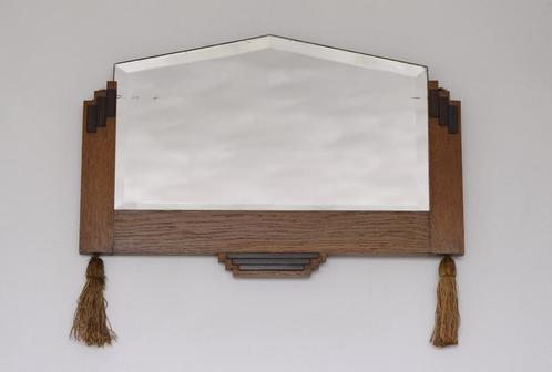 ✅ Wandspiegel ART DECO eiken coromandel ca. 1930, Antiek en Kunst, Antiek | Spiegels, 50 tot 100 cm, Minder dan 100 cm, Rechthoekig