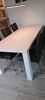 Eetkamertafel met stoelen, Huis en Inrichting, Tafels | Eettafels, Ophalen, Gebruikt, 50 tot 100 cm, Vijf personen of meer