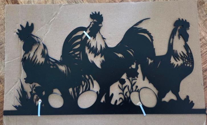 Metalen Kippen Wanddecoratie, Huis en Inrichting, Woonaccessoires | Wanddecoraties, Nieuw, Ophalen of Verzenden