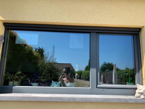 Zwart rolgordijn voor binnen of buiten., Tuin en Terras, Zonneschermen, Nieuw, Screen, Minder dan 150 cm, Minder dan 250 cm, Ophalen