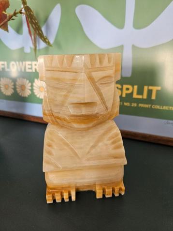 Vintage Onyx Totem boekensteun Azteeks marmer steen beschikbaar voor biedingen