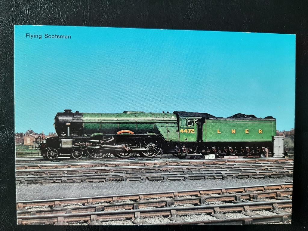 Locomotief, Flying Scotsman, ongelopen., Verzenden, Zo goed als nieuw, Trein, Kaart of Prent