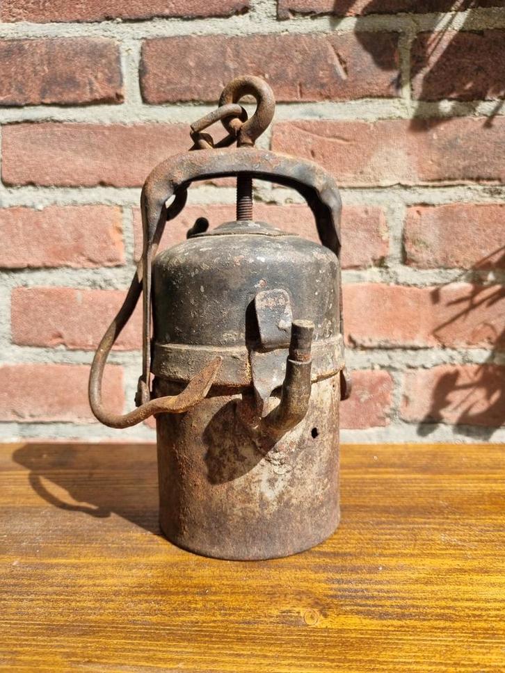 Oude Carbidlamp Mijnlamp Mijnwerkerslamp, Antiek en Kunst, Antiek | Gereedschap en Instrumenten, Ophalen of Verzenden