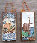 Om 1940-1950 Schip Molen Cloisonne HALFJES Tegel Westraven